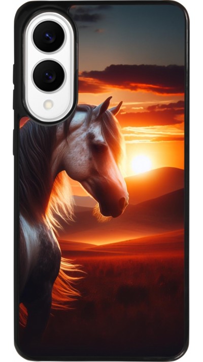 Coque Samsung Galaxy S25 Edge - Silicone rigide noir Majestic Sunset Horse