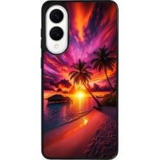 Samsung Galaxy S25 Edge Case Hülle - Silikon schwarz Malediven Abenddämmerung Glückseligkeit