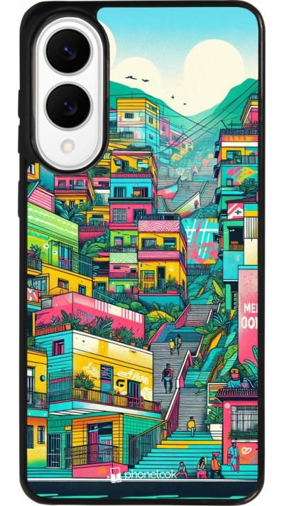 Coque Samsung Galaxy S25 Edge - Silicone rigide noir Medellin Comuna 13 Art