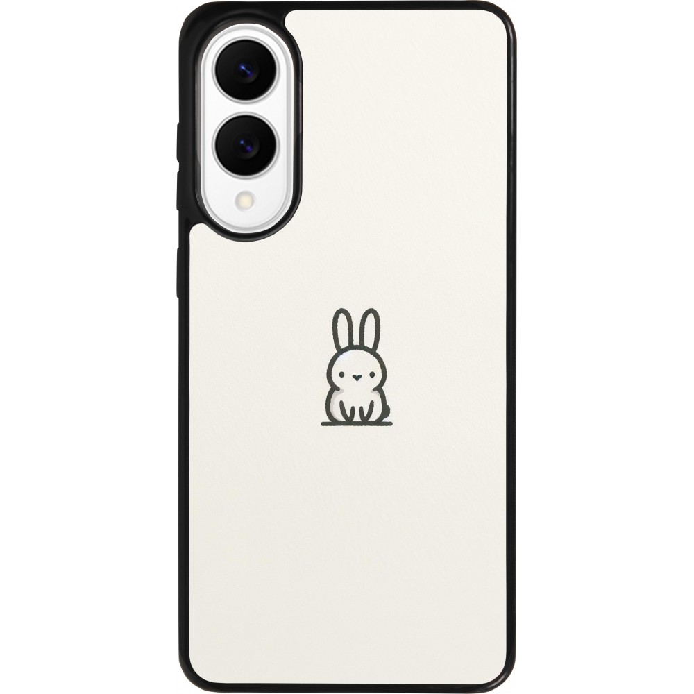 Coque Samsung Galaxy S25 Edge - Silicone rigide noir Minimal bunny cutie