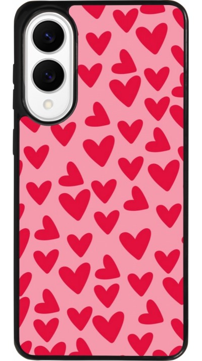 Coque Samsung Galaxy S25 Edge - Silicone rigide noir Mom 2024 petits coeurs