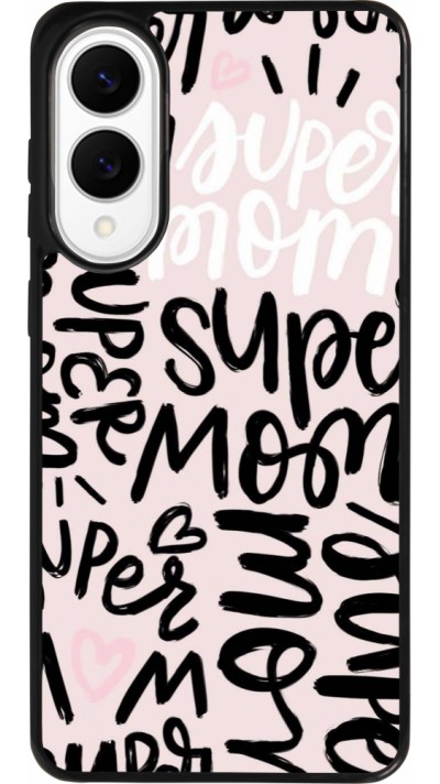 Coque Samsung Galaxy S25 Edge - Silicone rigide noir Mom 2024 Super mom