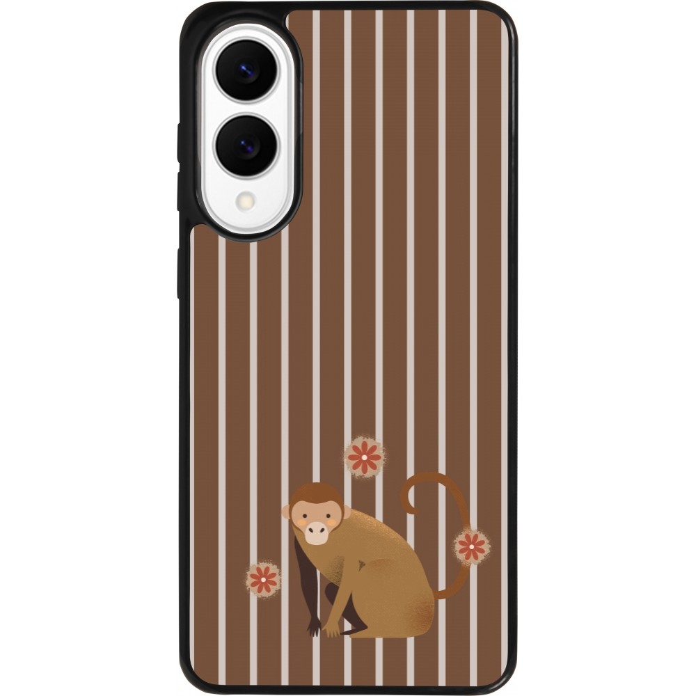 Coque Samsung Galaxy S25 Edge - Silicone rigide noir Monkey with stripes