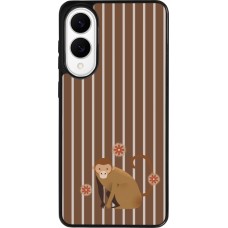 Coque Samsung Galaxy S25 Edge - Silicone rigide noir Monkey with stripes