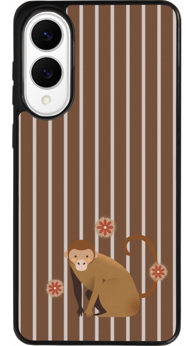 Coque Samsung Galaxy S25 Edge - Silicone rigide noir Monkey with stripes