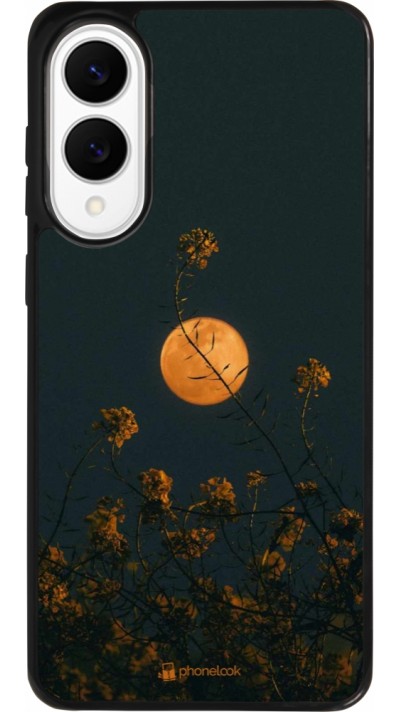 Coque Samsung Galaxy S25 Edge - Silicone rigide noir Moon Flowers