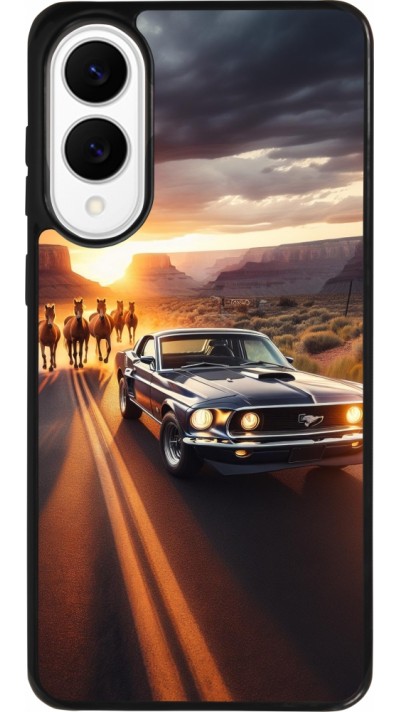 Coque Samsung Galaxy S25 Edge - Silicone rigide noir Mustang 69 Grand Canyon