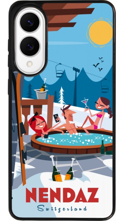 Coque Samsung Galaxy S25 Edge - Silicone rigide noir Nendaz Mountain Jacuzzi