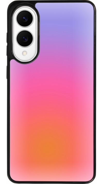 Coque Samsung Galaxy S25 Edge - Silicone rigide noir Orange Pink Blue Gradient