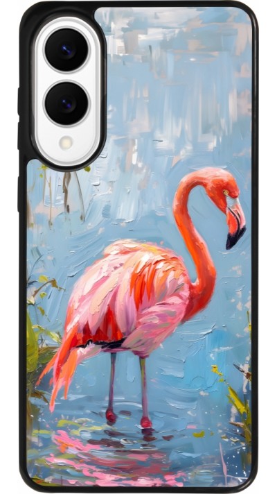 Coque Samsung Galaxy S25 Edge - Silicone rigide noir Paint Flamingo