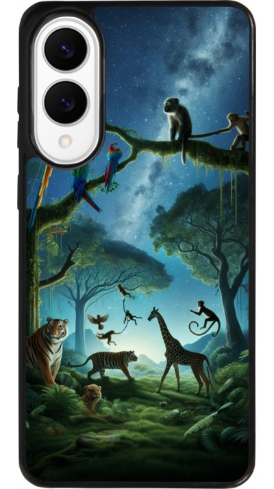 Coque Samsung Galaxy S25 Edge - Silicone rigide noir Paradis des animaux exotiques