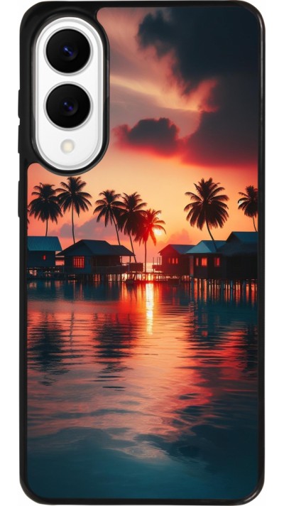 Coque Samsung Galaxy S25 Edge - Silicone rigide noir Paradis Maldives