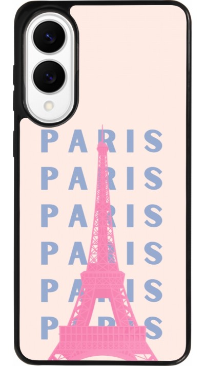 Coque Samsung Galaxy S25 Edge - Silicone rigide noir Paris Pink Print