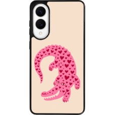 Coque Samsung Galaxy S25 Edge - Silicone rigide noir Pink crocodile 2026