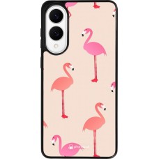 Coque Samsung Galaxy S25 Edge - Silicone rigide noir Pink Flamingos Pattern