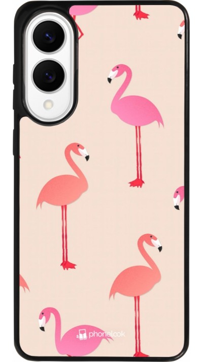 Coque Samsung Galaxy S25 Edge - Silicone rigide noir Pink Flamingos Pattern