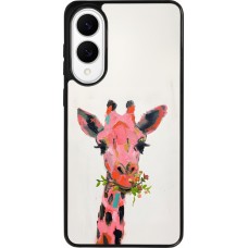 Samsung Galaxy S25 Edge Case Hülle - Silikon schwarz Pink Girafe Paint
