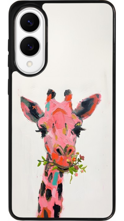 Coque Samsung Galaxy S25 Edge - Silicone rigide noir Pink Girafe Paint