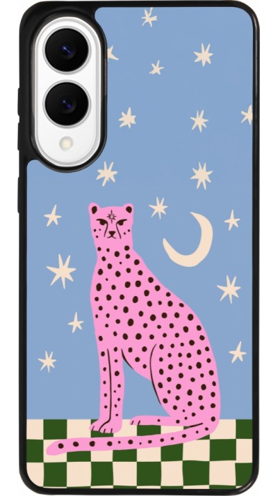 Coque Samsung Galaxy S25 Edge - Silicone rigide noir Pink leopard with stars 2026