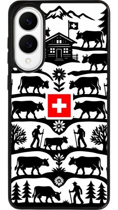 Coque Samsung Galaxy S25 Edge - Silicone rigide noir Poya Suisse 3