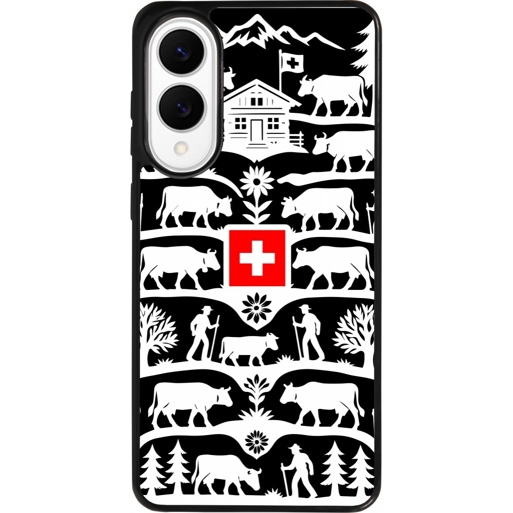 Coque Samsung Galaxy S25 Edge - Silicone rigide noir Poya Suisse 3 noir