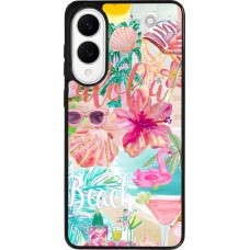 Coque Samsung Galaxy S25 Edge - Silicone rigide noir Preppy Collage Aloha