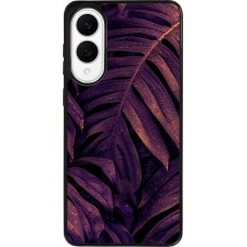 Samsung Galaxy S25 Edge Case Hülle - Silikon schwarz Purple Light Leaves