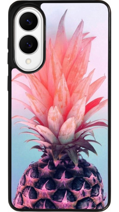 Coque Samsung Galaxy S25 Edge - Silicone rigide noir Purple Pink Pineapple