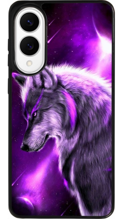 Coque Samsung Galaxy S25 Edge - Silicone rigide noir Purple Sky Wolf