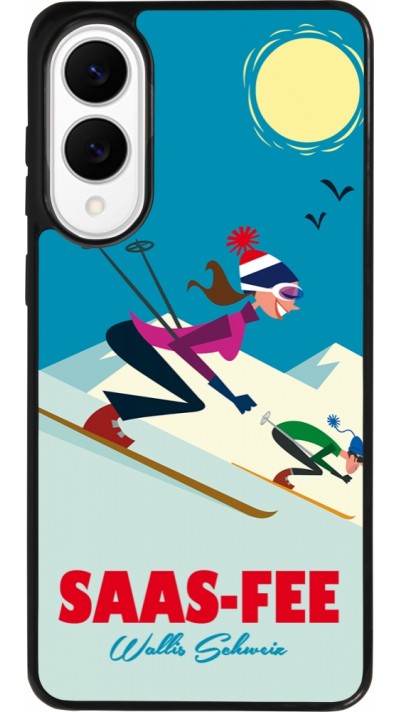Coque Samsung Galaxy S25 Edge - Silicone rigide noir Saas-Fee Ski Downhill
