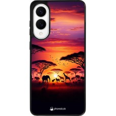 Coque Samsung Galaxy S25 Edge - Silicone rigide noir Safari sunset wildlife