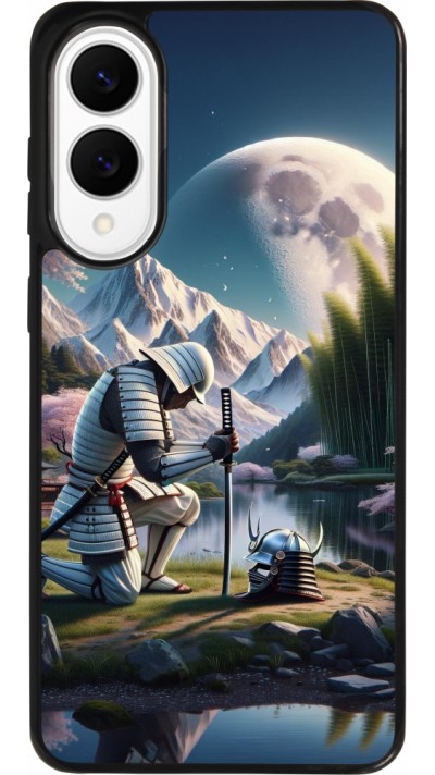 Coque Samsung Galaxy S25 Edge - Silicone rigide noir Samurai Katana Lune