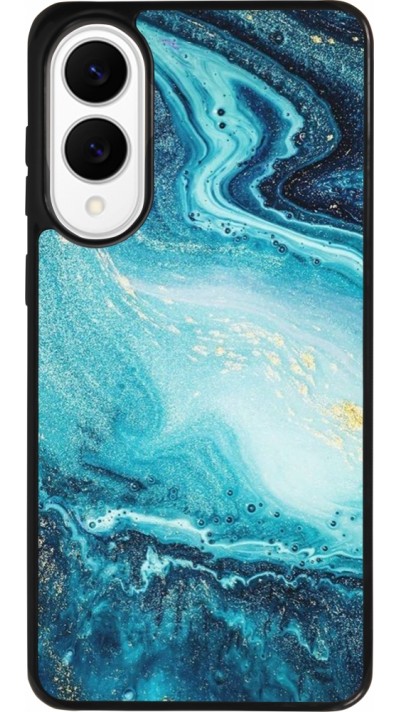 Coque Samsung Galaxy S25 Edge - Silicone rigide noir Sea Foam Blue