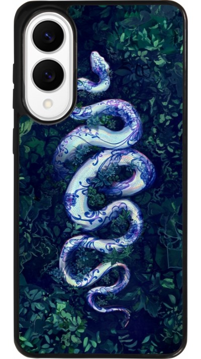 Coque Samsung Galaxy S25 Edge - Silicone rigide noir Serpent Blue Anaconda