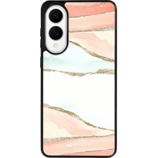 Coque Samsung Galaxy S25 Edge - Silicone rigide noir Shimmering Orange