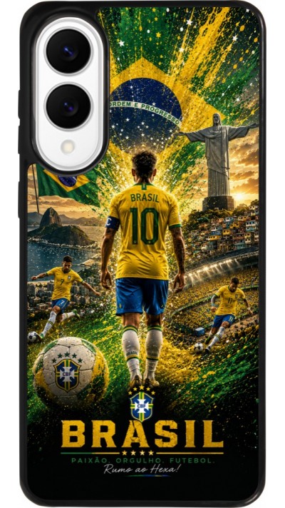 Samsung Galaxy S25 Edge Case Hülle - Silikon schwarz Fussball Brasilien splash 2026