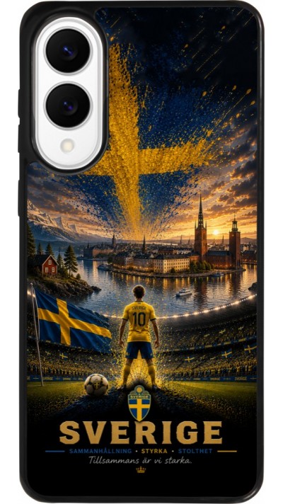 Samsung Galaxy S25 Edge Case Hülle - Silikon schwarz Fussball Schweden splash 2026