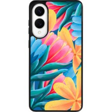Samsung Galaxy S25 Edge Case Hülle - Silikon schwarz Spring 23 colorful flowers