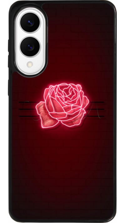 Coque Samsung Galaxy S25 Edge - Silicone rigide noir Spring 23 neon rose