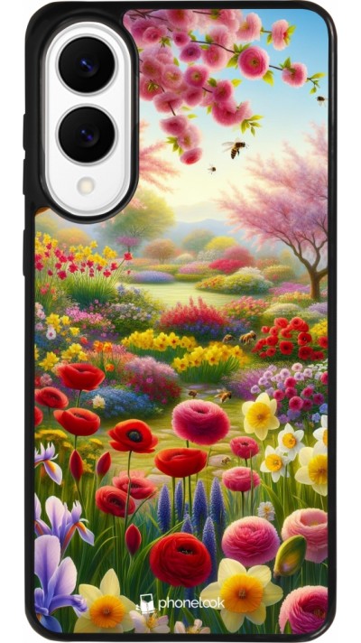 Coque Samsung Galaxy S25 Edge - Silicone rigide noir Spring 25 Bouquet printemps