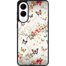 Coque Samsung Galaxy S25 Edge - Silicone rigide noir Spring 25 Papillons Légers