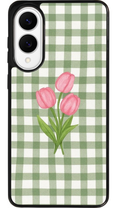 Samsung Galaxy S25 Edge Case Hülle - Silikon schwarz Green vichy tulips Spring 2026