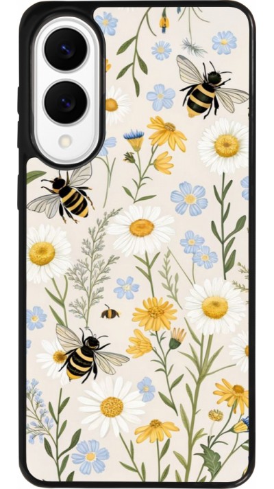 Samsung Galaxy S25 Edge Case Hülle - Silikon schwarz Pattern bees Spring 2026