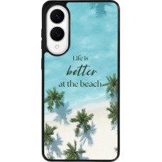 Samsung Galaxy S25 Edge Case Hülle - Silikon schwarz Summer 2025 Life is better at the beach