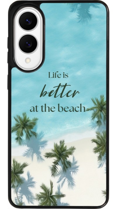 Coque Samsung Galaxy S25 Edge - Silicone rigide noir Summer 2025 Life is better at the beach