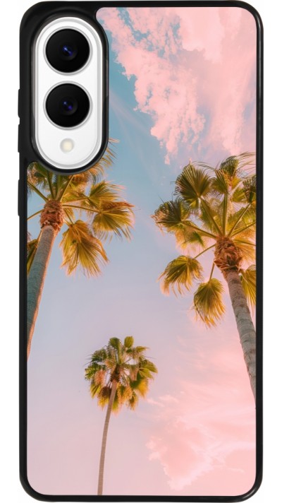 Coque Samsung Galaxy S25 Edge - Silicone rigide noir Summer 2025 Palmiers