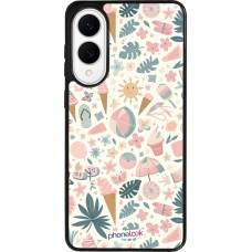 Samsung Galaxy S25 Edge Case Hülle - Silikon schwarz Sommer Pink Muster