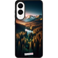 Samsung Galaxy S25 Edge Case Hülle - Silikon schwarz Sonnenuntergang Waldsee