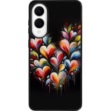 Samsung Galaxy S25 Edge Case Hülle - Silikon schwarz Valentin 2024 Schwarzes Herz Abstrakt