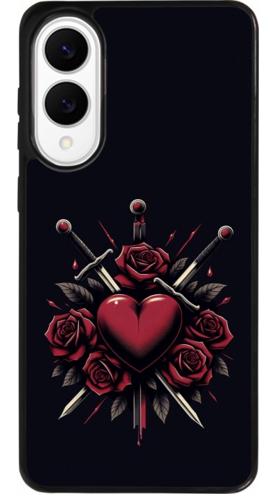 Coque Samsung Galaxy S25 Edge - Silicone rigide noir Valentine 2024 gothic love
